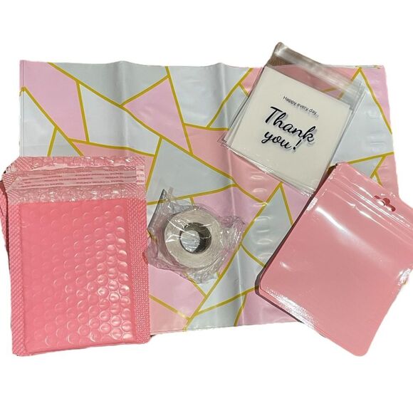Shipping Bundle 530 Piece Polymailer Stickers Mailer Pink #7 - Picture 1 of 6